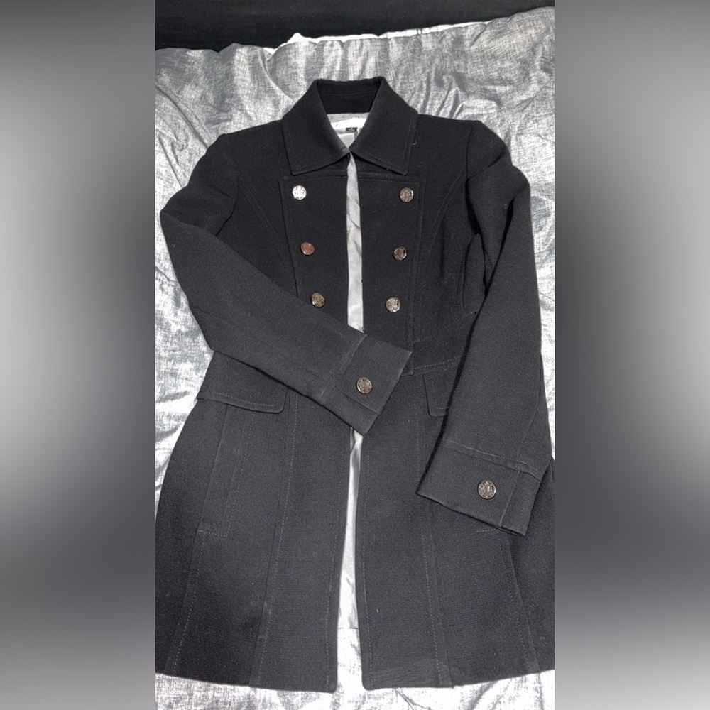 Elegant Black Double-Breasted Women's Coat
